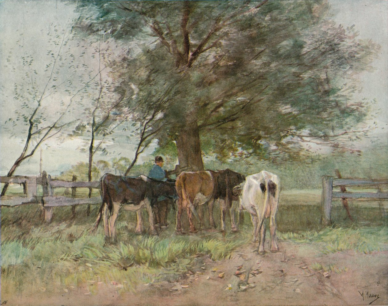 मिल्किंग टाइम, c1858-1888, 1906-7 द्वारा एंटोन मौवे