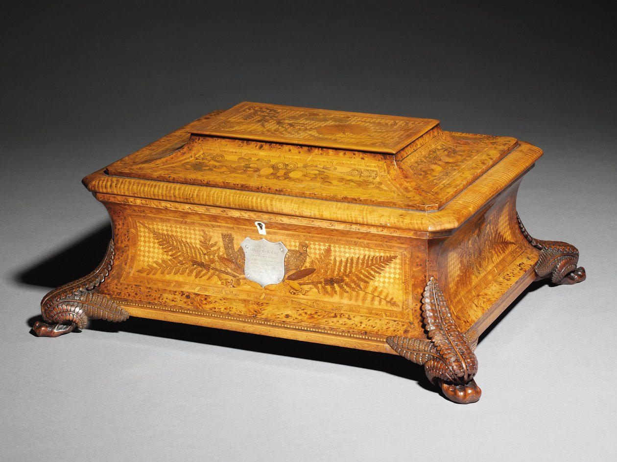 बड़ी प्रस्तुति marquetry कास्केट, c.1885 द्वारा एंटोन सफ़र्ट