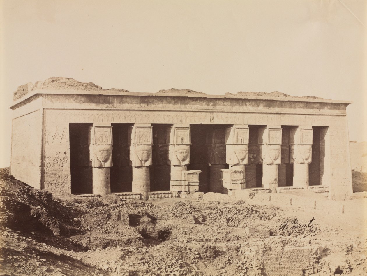डेंडेरा का मंदिर, सी। 1870s - 1880s। द्वारा एंटोनियो बीटो