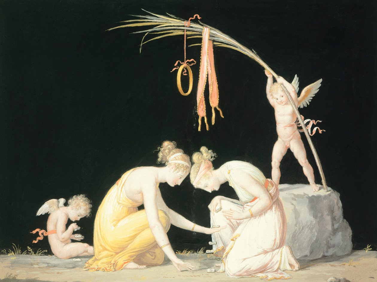 एस्ट्रैगल्स प्लेयर्स, c.1799 (वाटरकलर) द्वारा एंटोनियो कैनोवा