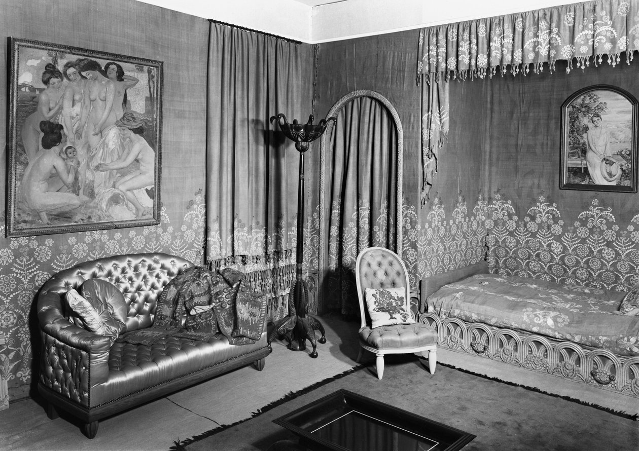 जीन लानविन (1867-1946) से संबंधित बेडरूम c.1920-25 द्वारा आर्मंड अल्बर्ट राटेउ