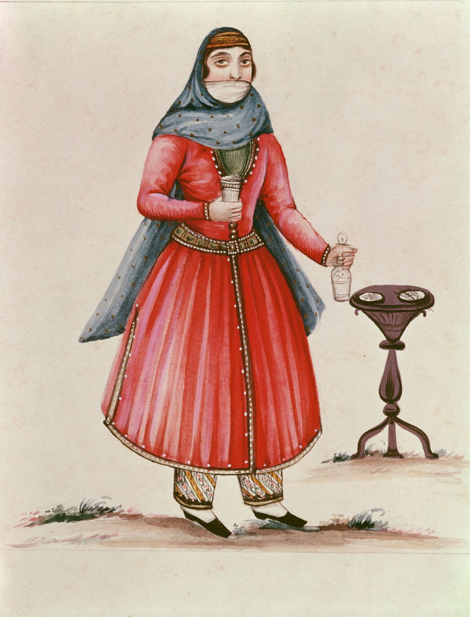 आर्मीनियाई पोशाक c.1840 (कागज पर wc) द्वारा अर्मेनियाई स्कूल