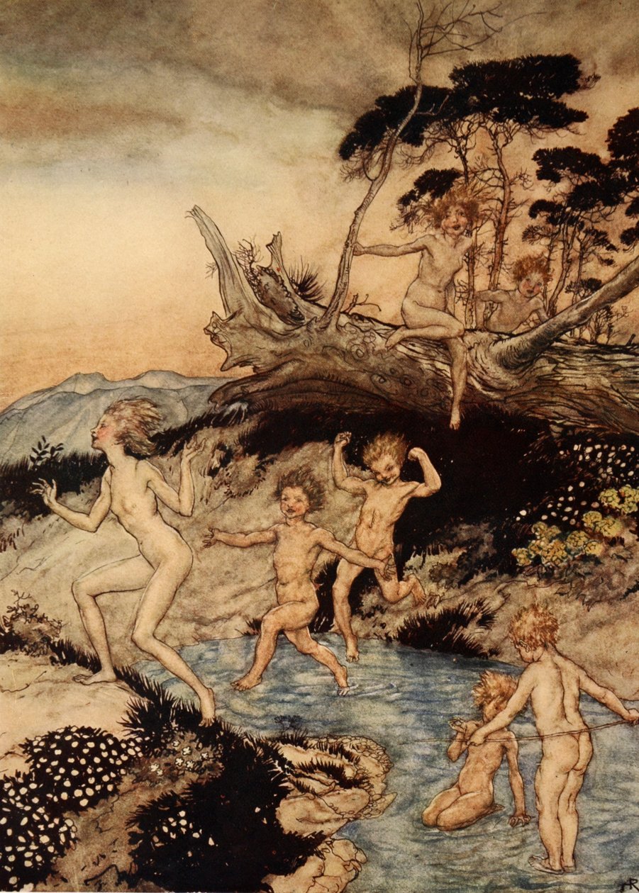 ओह, क्या अच्छा समय था, नथानिएल हॉथोर्न, 1928 के &39;ए वंडर बुक फॉर गर्ल्स एंड बॉयज़&39; के दृष्टांत द्वारा आर्थर रैकहम