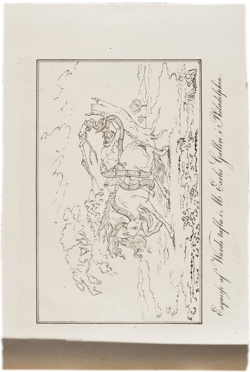 संयुक्त राज्य अमेरिका, 1824 के एटलस से श्री अर्ले की गैलरी, फिलाडेल्फिया में वार्ड की पेंटिंग का स्केच द्वारा एक्सल लियोनहार्ड क्लिनकोवस्त्रम