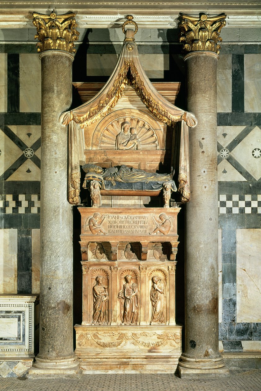 पोप जॉन XXIII की कब्र का दृश्य (c.1370-1419) द्वारा Donatello