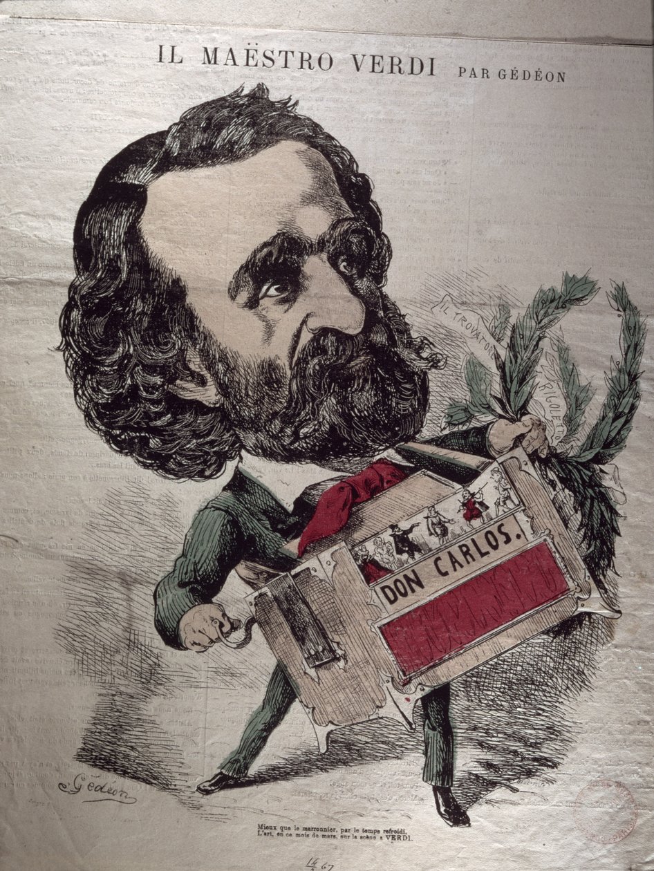 &39;इल मेस्त्रो वर्डी&39;, इतालवी संगीतकार Giuseppe Verdi (1813-1901) की अंगरखा के रूप में तैयार द्वारा बारिल गेदोन