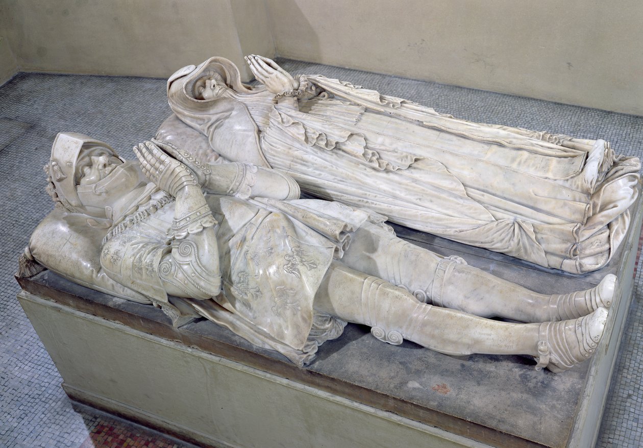 ऐनी डी मोंटमोरेंसी (1493-1567) कांस्टेबल और मार्शल ऑफ फ्रांस और मेडेलीन ऑफ सवॉय (1510-86) डचेस ऑफ मोंटमोरेंसी, c.1567 और c.1586 (मार्बल) की प्रयास (179341 भी देखें) द्वारा बारथेलेमी प्रिअर