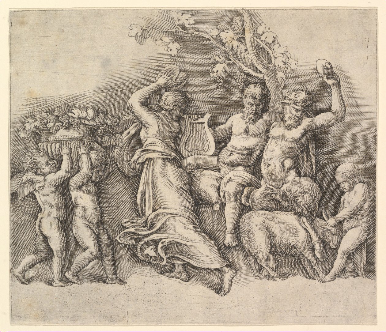 A Bacchanal, 1530-61.  द्वारा बतिस्ता फ्रेंको वेनेज़ियानो