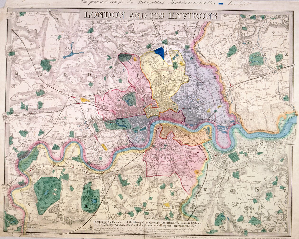लंदन का सामान्य मानचित्र, 1847 द्वारा बेंजामिन रीस डेविस