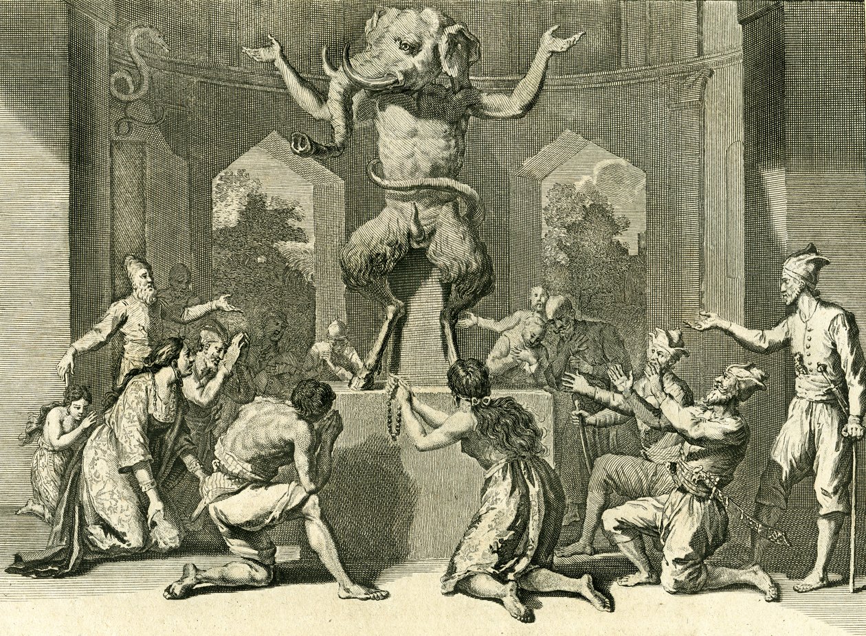 सीलोन के लोग भगवान गणेश की पूजा करते हैं, बुद्धि और स्वास्थ्य के दाता, 1729 द्वारा बर्नार्ड पिकार्ट