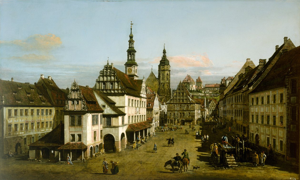 पिरना में मार्केटप्लेस, c.1764 द्वारा बर्नार्डो बेलोट्टो (कैनेलेटो)