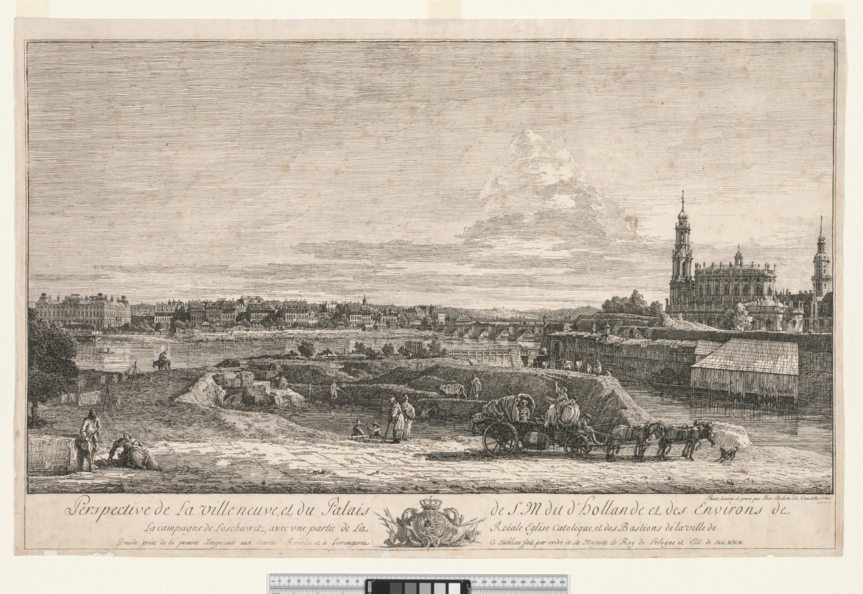 ड्रेसडेन का दृश्य, 1748। द्वारा बर्नार्डो बेलोट्टो (कैनेलेटो)