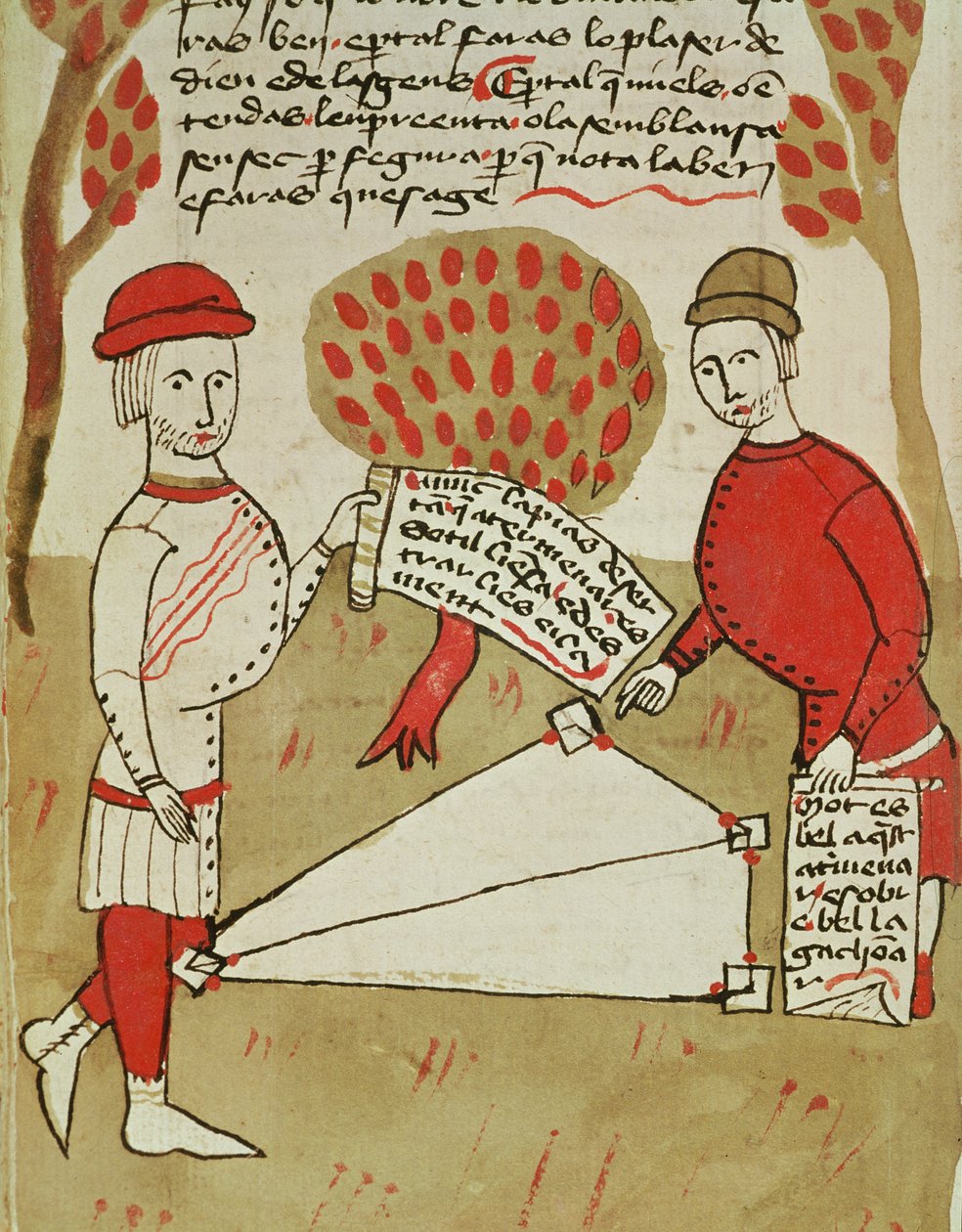 सुश्री 327 fol.226v भूमि का सीमांकन, &39;लैंड सर्वे&39; से अरनौद डी विलीन्यूवे (1240-1312) द्वारा बर्ट्रेंड बॉयसेट