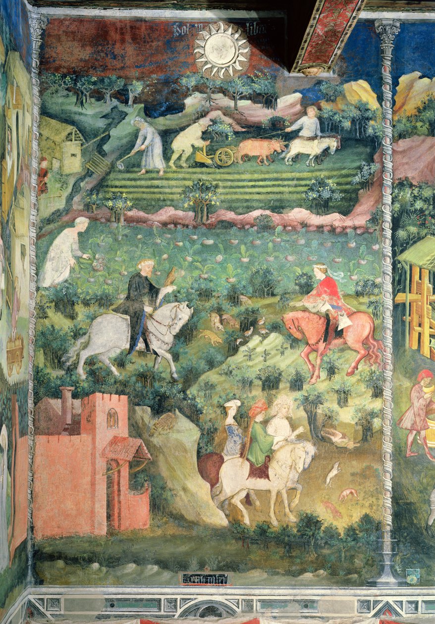 सितंबर का महीना, c.1400 द्वारा बोहेमियन स्कूल