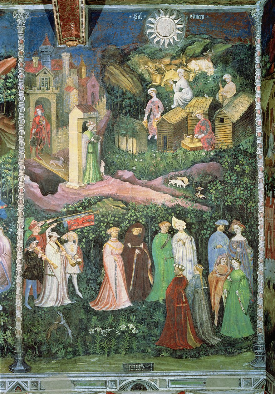 जून का महीना, c.1400 (फ्रेस्को) द्वारा बोहेमियन स्कूल