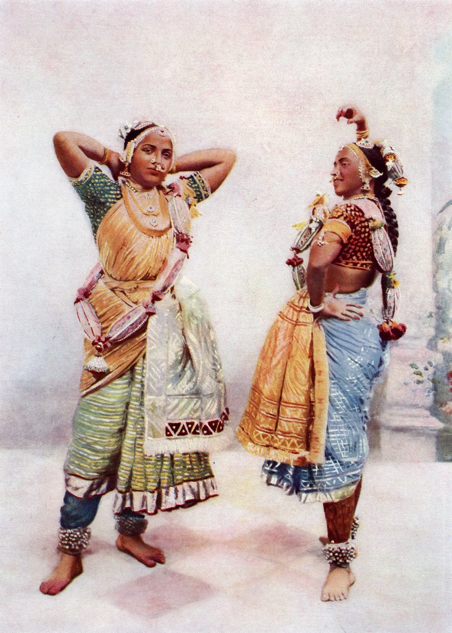 बड़ौदा Nautch लड़कियों, 19 वीं सदी के अंत में (एल्बम प्रिंट द्वारा बॉम्बे वर्नोन एंड कंपनी