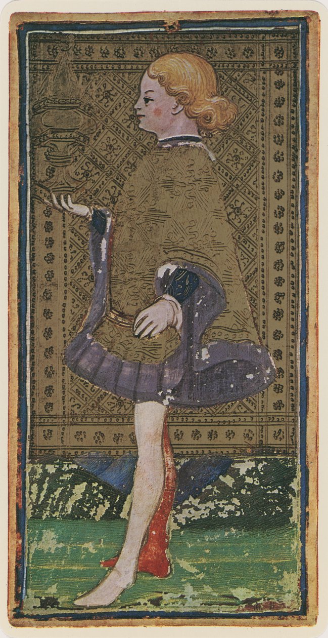 कप का द नॉव, &39;विस्कोन्टी&39; डेक से टैरो कार्ड का फेसमाइल, 1441-47 द्वारा बोनिफेसिओ बेम्बो