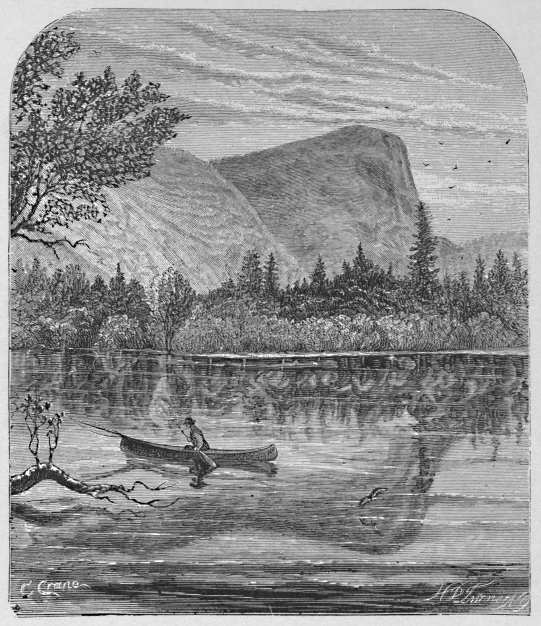 मिरर लेक और माउंट वाटकिंस, 1883 द्वारा सी क्रेन