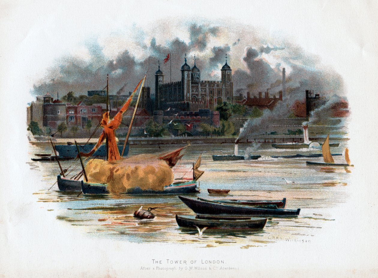 टॉवर ऑफ़ लंदन, इंग्लैंड, 1895 द्वारा सी। विल्किंसन