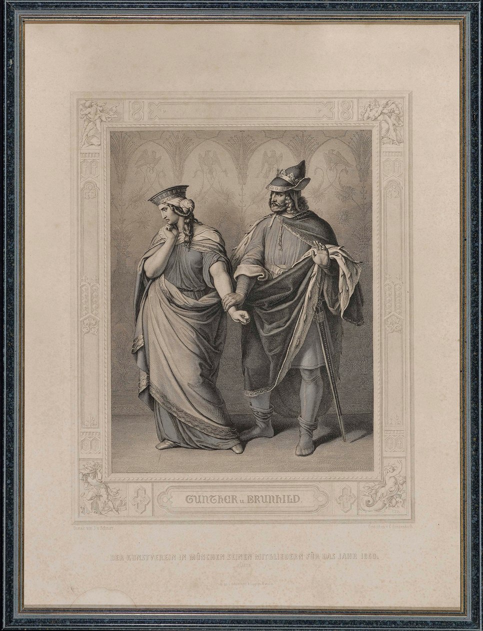 द निबेलुन्गोनिल्ड। गुंथर और ब्रांहिल्ड, 1860। द्वारा कार्ल अर्नोल्ड गोंजेनबैच