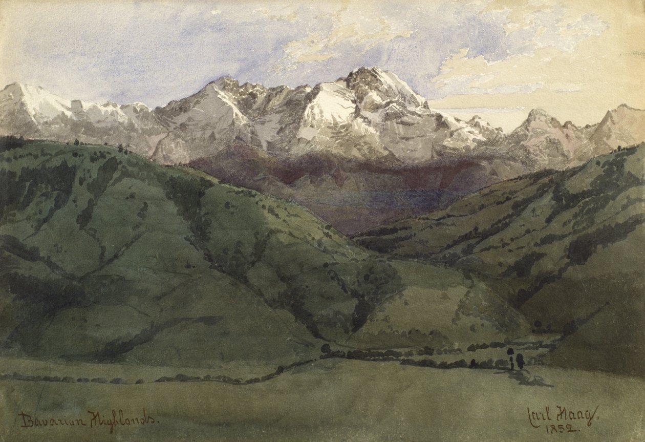 बवेरियन हाइलैंड्स, 1852 (कागज पर wc) द्वारा कार्ल हाग