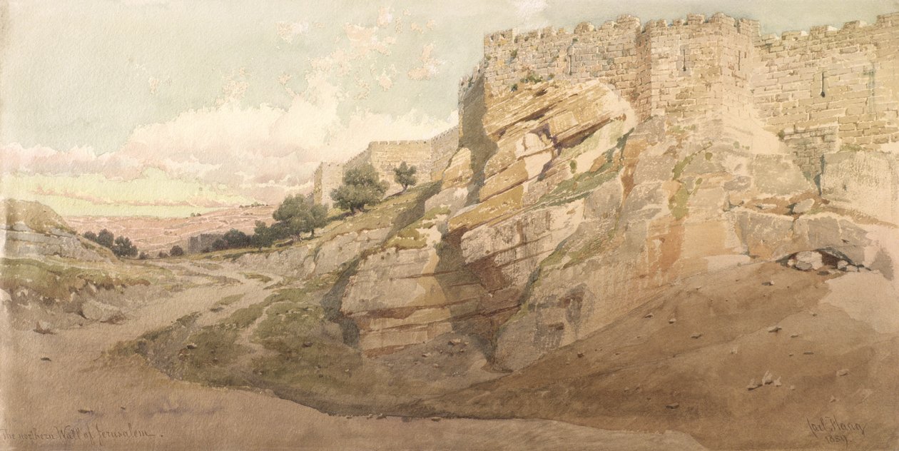 यरूशलेम की उत्तरी दीवार, 1859 द्वारा कार्ल हाग