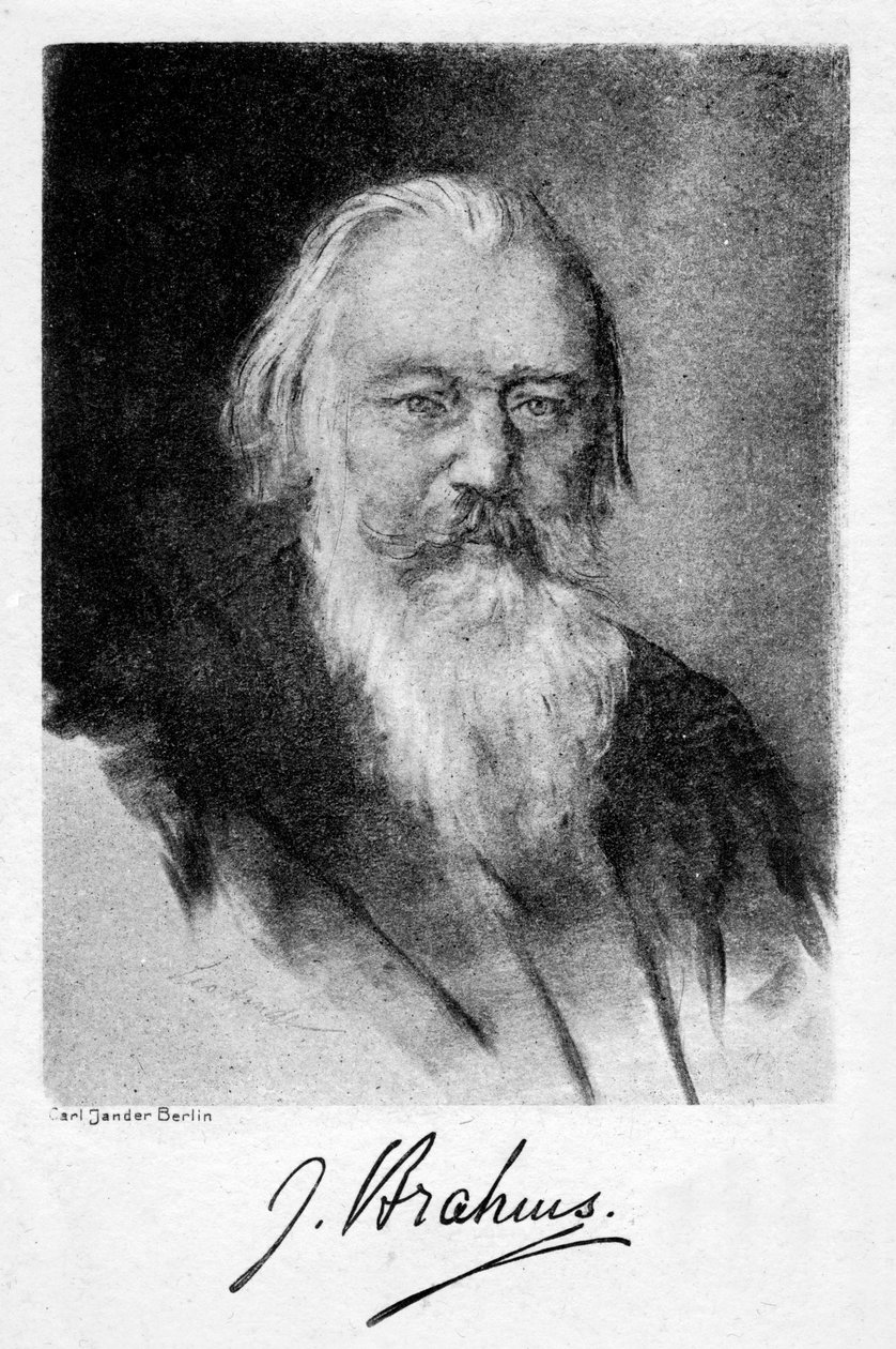 जोहान्स ब्रहम 1833-1897, जर्मन संगीतकार, 20 वीं शताब्दी। द्वारा कार्ल जैंडर