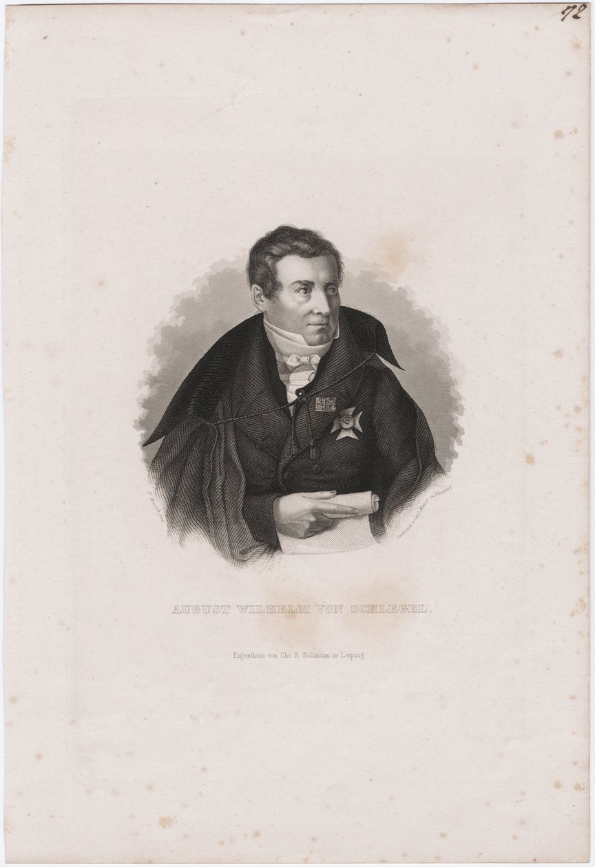 अगस्त विल्हेम वॉन श्लेगल 1767-1845 द्वारा कार्ल मेयर