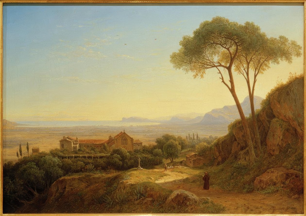 C.Morgenstern, Abendstimmung ... Capuchin मठ बैदा ... द्वारा कार्ल मॉर्गेनस्टर्न