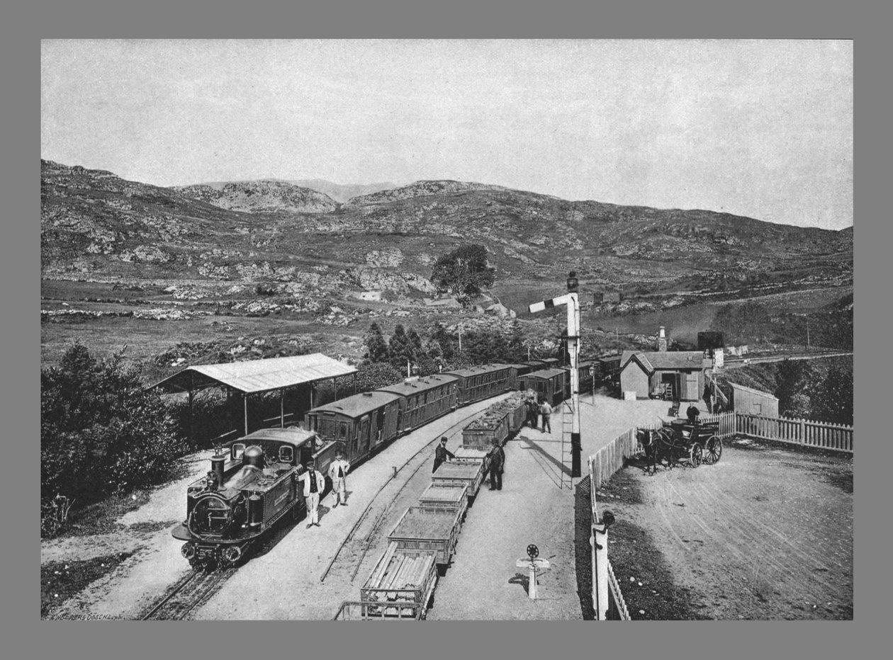 Ffestiniog रेलवे: टैन-वाई-ब्वाल्च स्टेशन, c1900 द्वारा कार्ल नॉर्मन