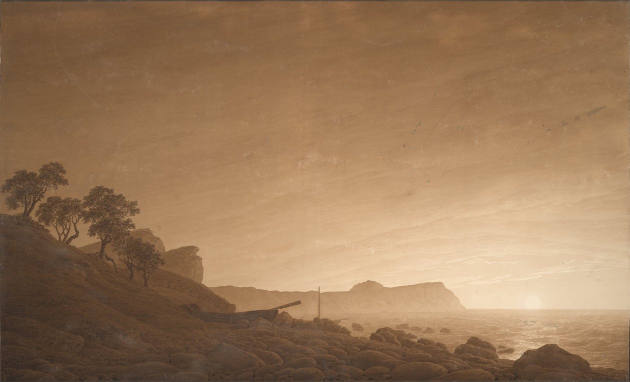 राइजिंग मून के साथ अरकोना का दृश्य, सी। 1805-1806 द्वारा कैस्पर डेविड फ्रेडरिक