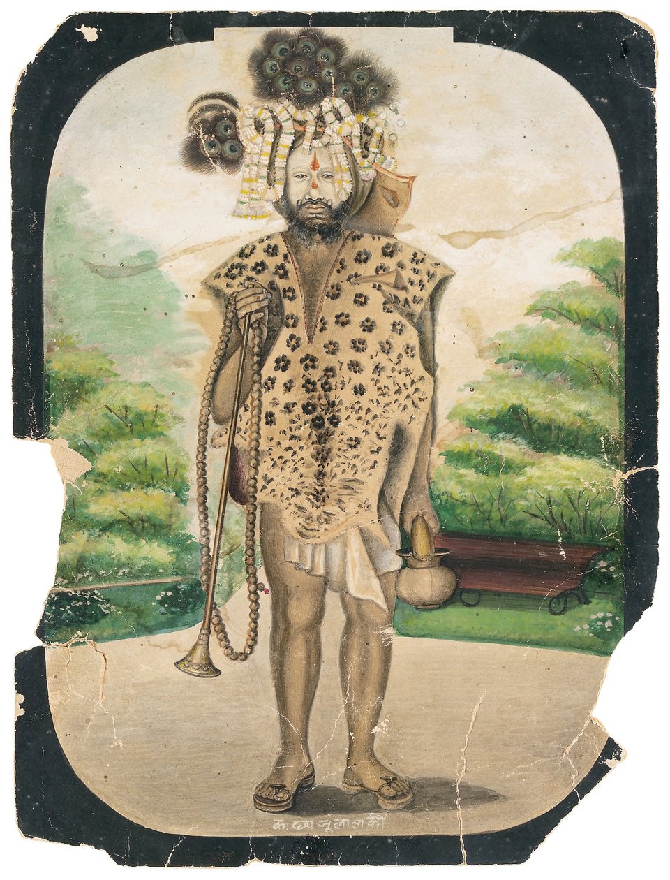 एक भटकती साधु, c.1900 (कागज पर अपारदर्शी wc) द्वारा चज्जू लाल