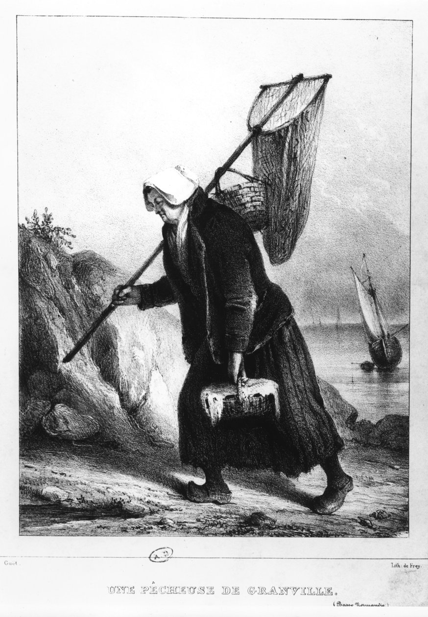 ग्रानविले, नॉर्मंडी, फ्रांस का एक मछुआरा, c.1840 द्वारा शारलेमेन ऑस्कर गिटार