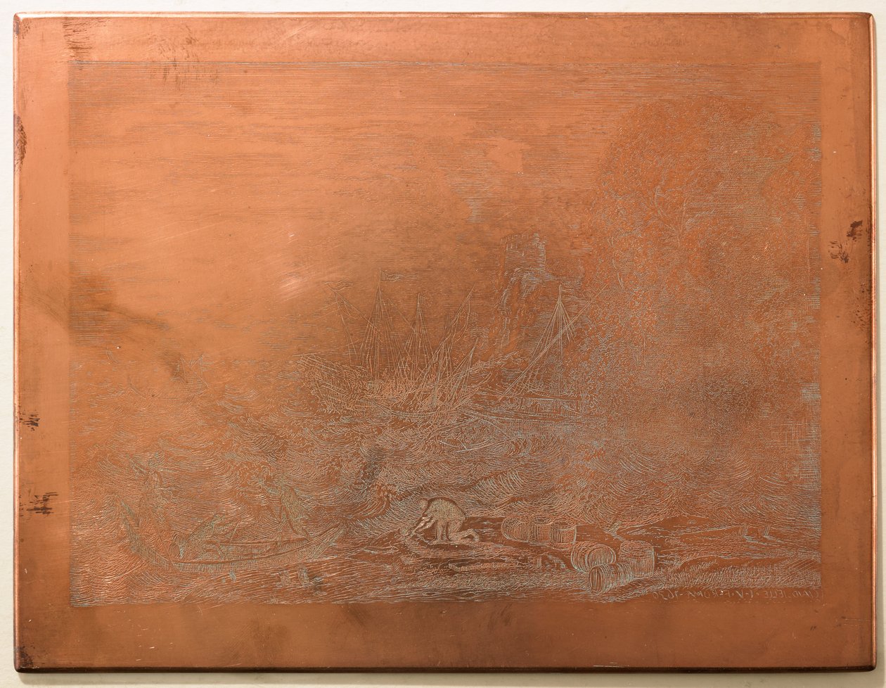 &39;द टेम्पेस्ट&39; के लिए प्रिंटिंग प्लेट, 1870-75 (तांबा) द्वारा चार्ल्स अमंद डूरंड