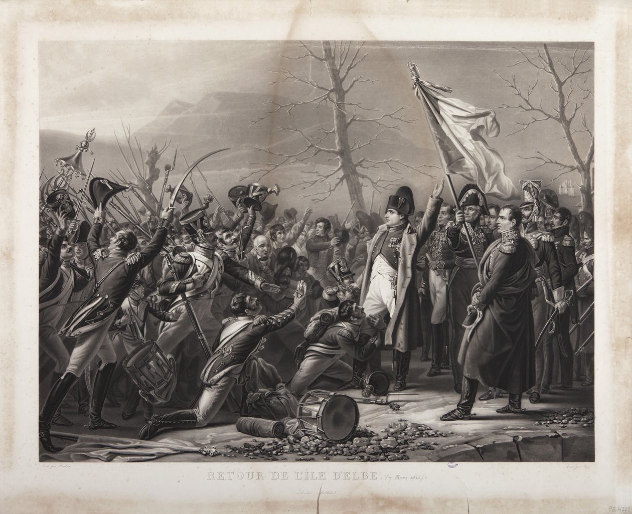 7 मार्च 1815 को एल्बा के द्वीप से लौटें, यहुज़ेट द्वारा उत्कीर्ण किया गया था द्वारा कार्ल वॉन स्टुबेन