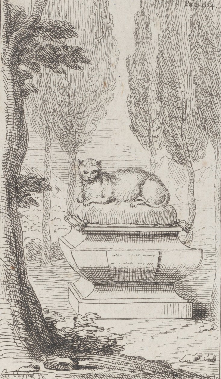 एक मकबरे के ऊपर बिल्ली, 1714-52।, 1714-52। द्वारा चार्ल्स एंटोनी कोपेल