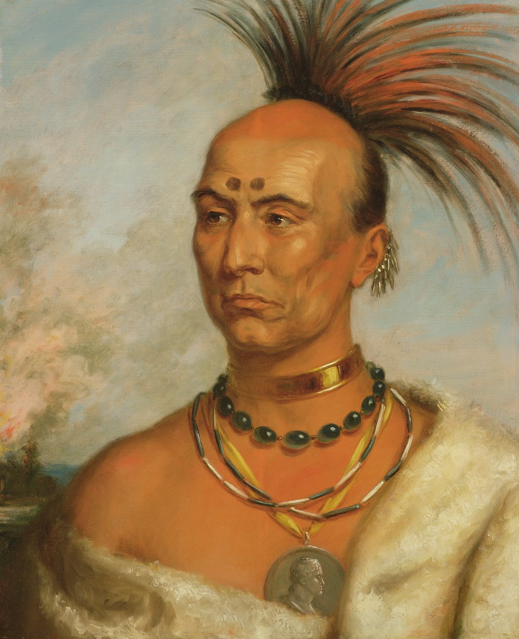 मकतमीशेकीकी (ब्लैक हॉक) c.1853 द्वारा चार्ल्स बर्ड किंग