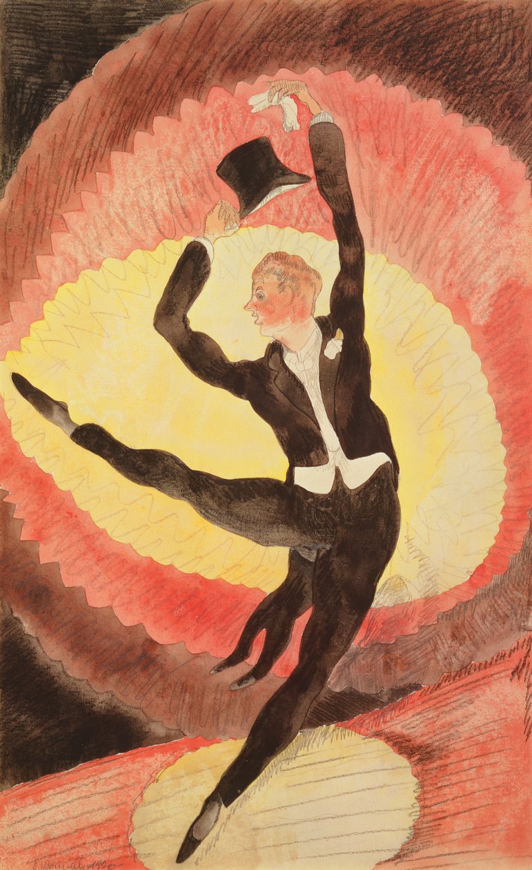 कलाबाज़ पुरुष डांसर, 1920 (कागज पर wc) द्वारा चार्ल्स डेमथ