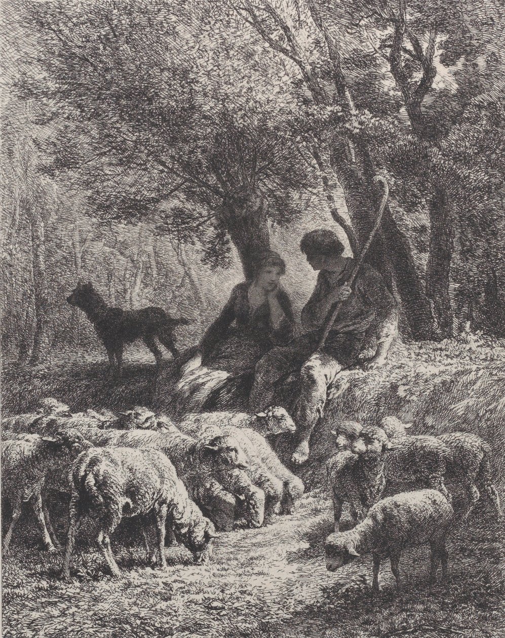 देहाती दृश्य, 1864। द्वारा चार्ल्स एमिले जेक