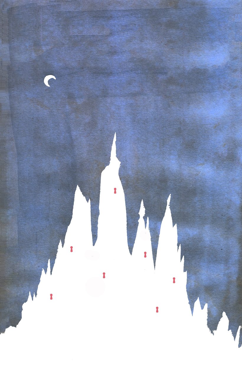 ब्लूबीर्ड्स कैसल, 2013 (स्याही और डिजिटल) द्वारा शार्लोट ओर्री