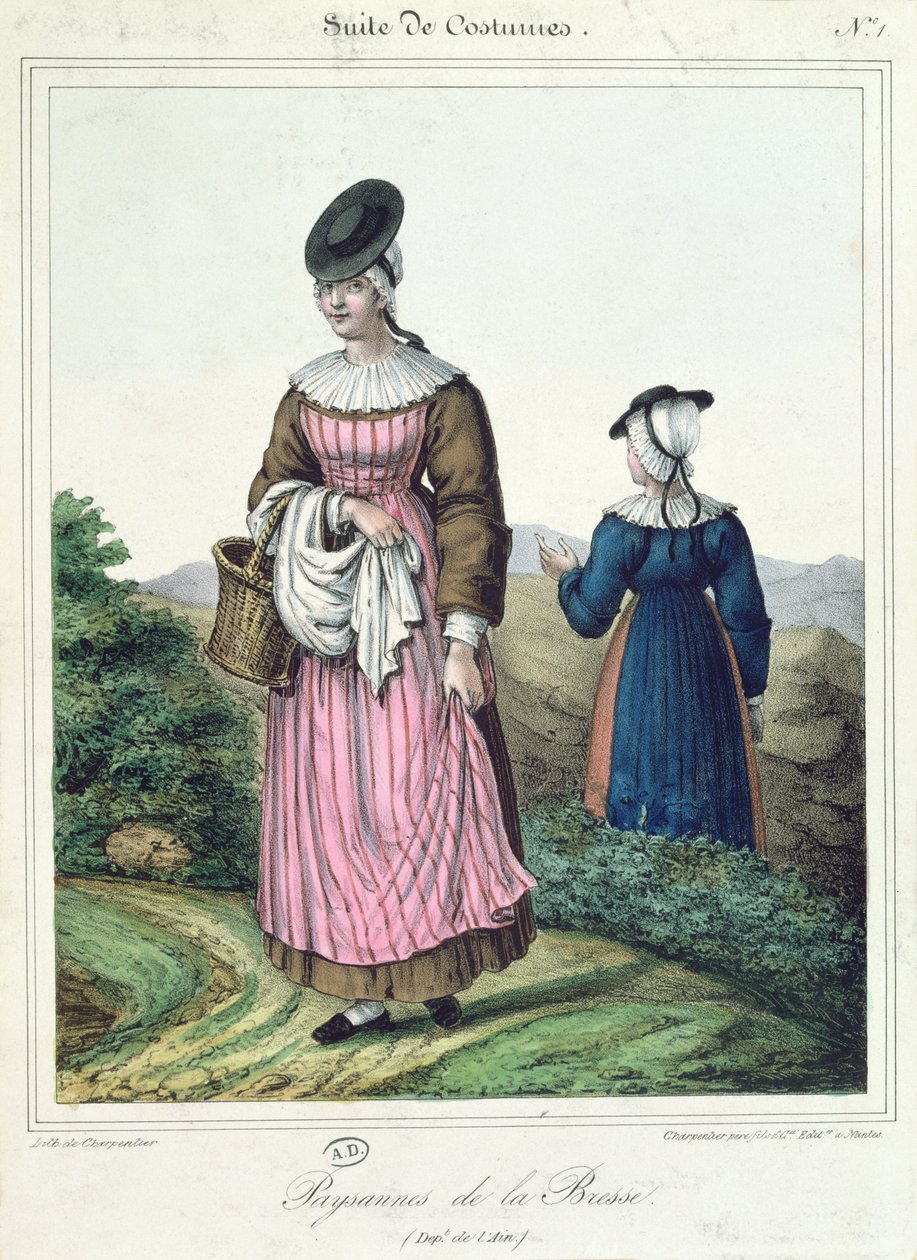 Bresse क्षेत्र से किसान वेशभूषा, 1845 द्वारा Charpentier