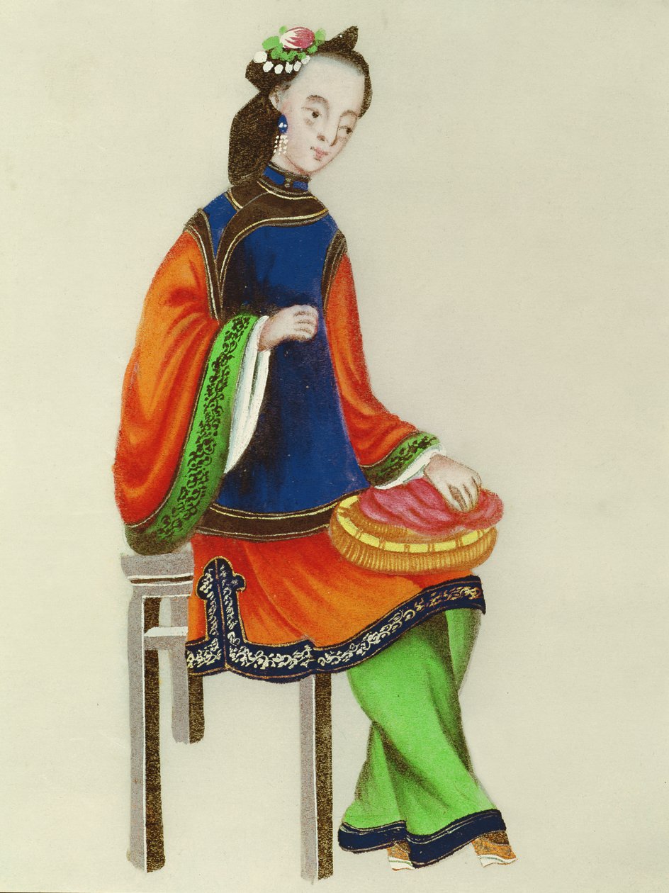 एक चीनी महिला डारिंग, कियानलॉन्ग पीरियड (1736-96) द्वारा चीनी स्कूल