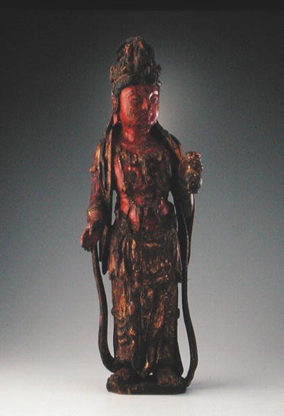 गुआनिन की स्थायी आकृति, सांग राजवंश (960-1279) (पॉलीक्रोम की लकड़ी) (208019 देखें) द्वारा चीनी स्कूल