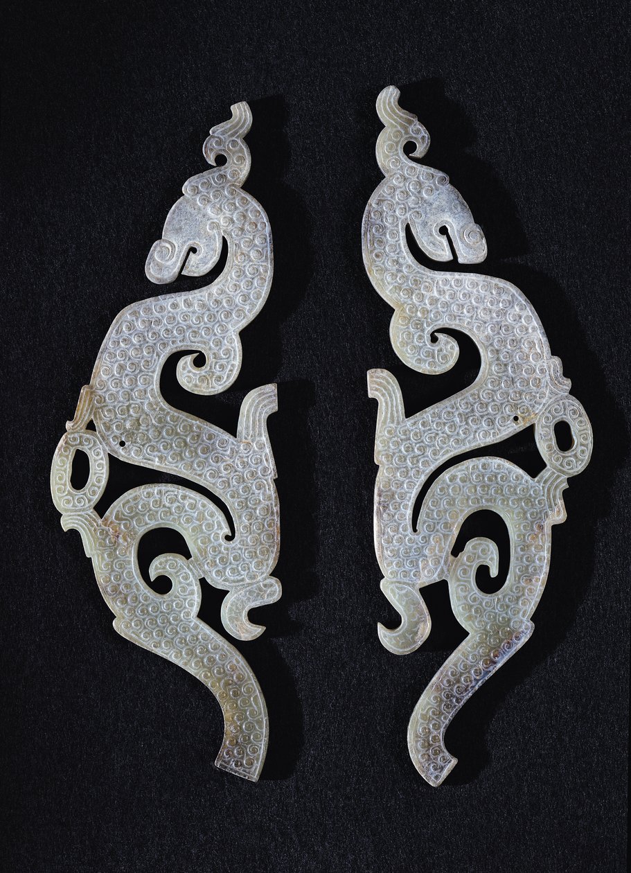 दो ड्रेगन, c.475-221 ईसा पूर्व (जेड) द्वारा चीनी स्कूल