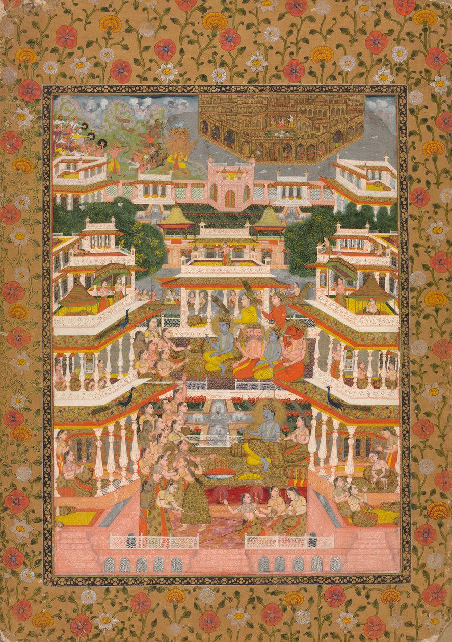 टियरड कोर्ट सीन, सी. 1735. द्वारा चितरमन II