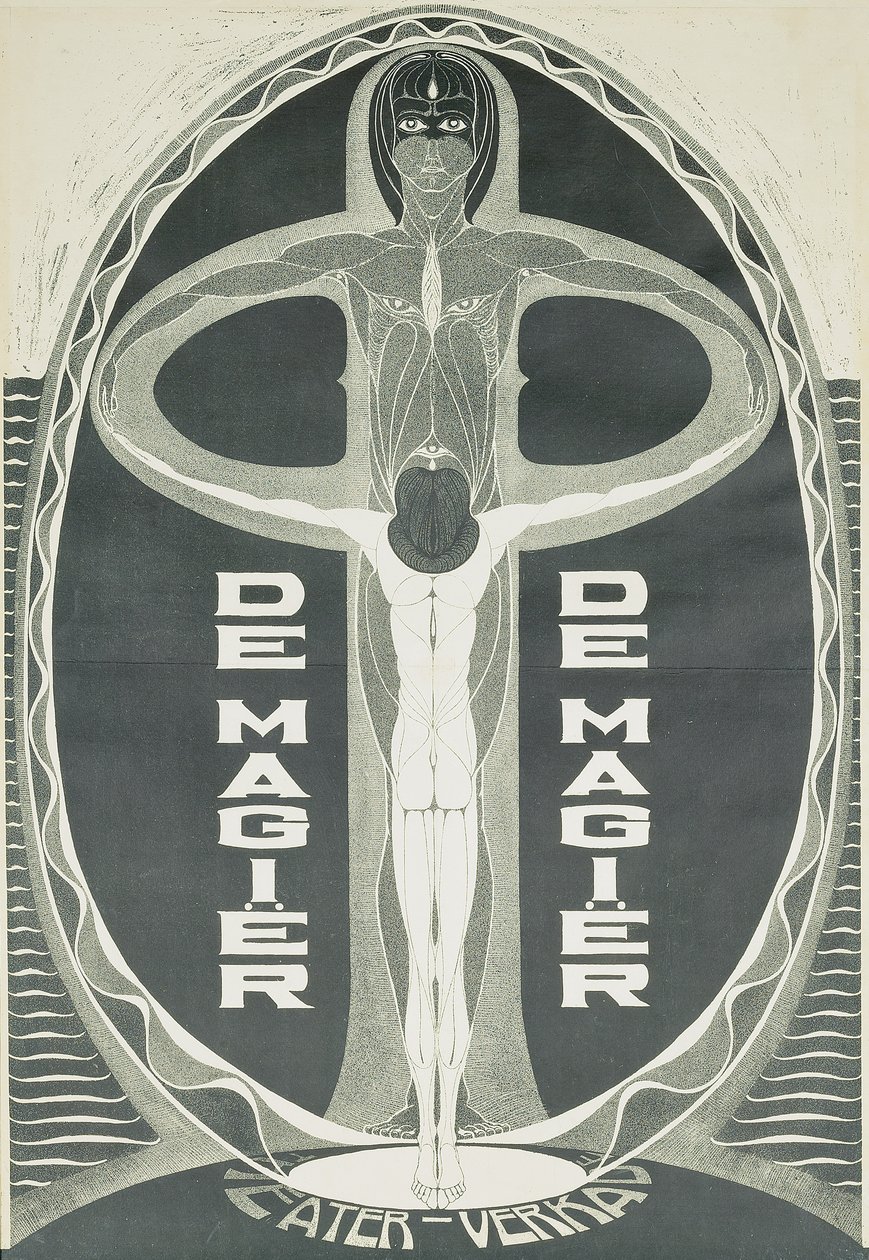 जादूगर, c.1915 (रंग लिथो) द्वारा क्रिस Lebeau