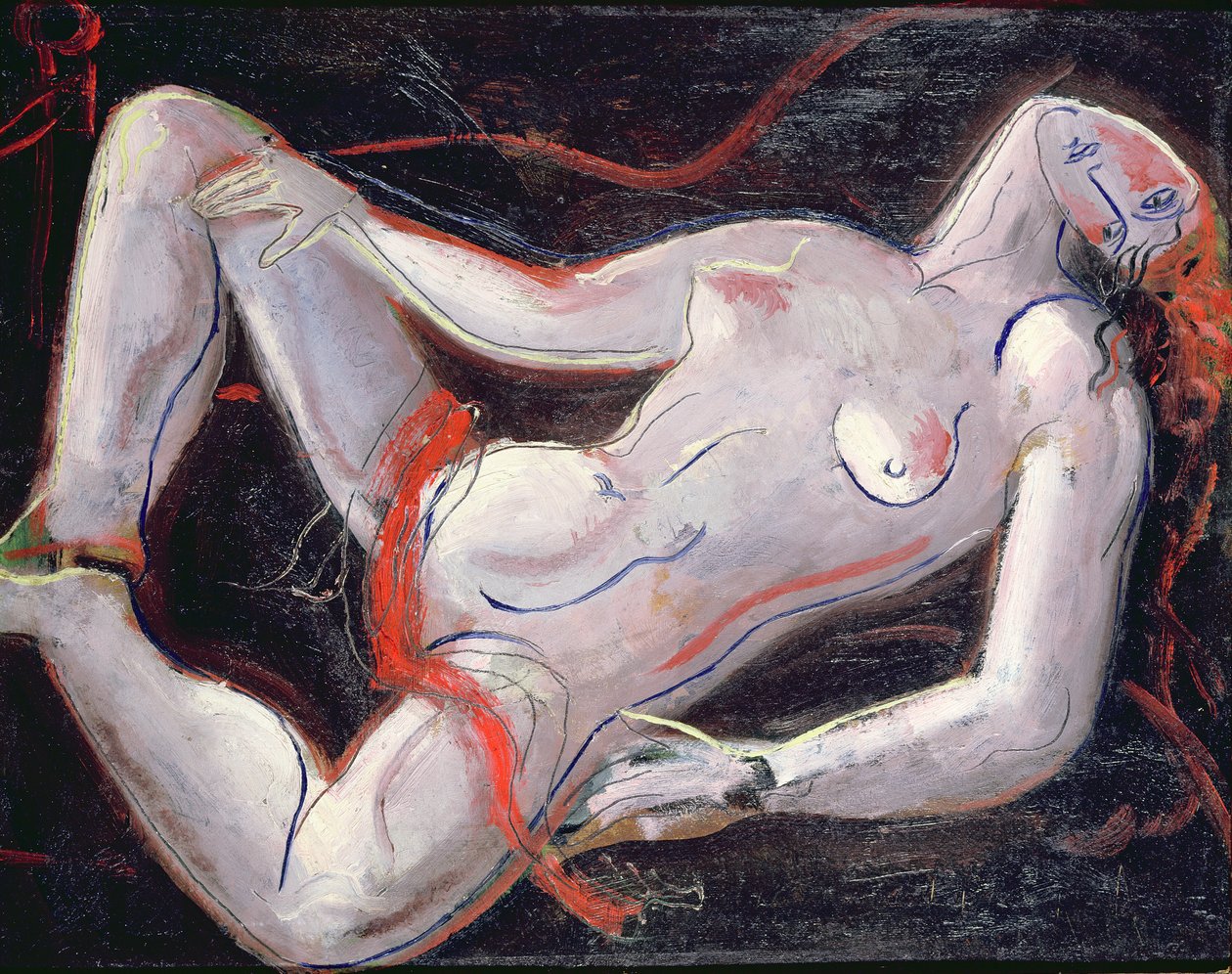 Reclining न्यूड (पैनल) द्वारा क्रिस्टोफर वुड