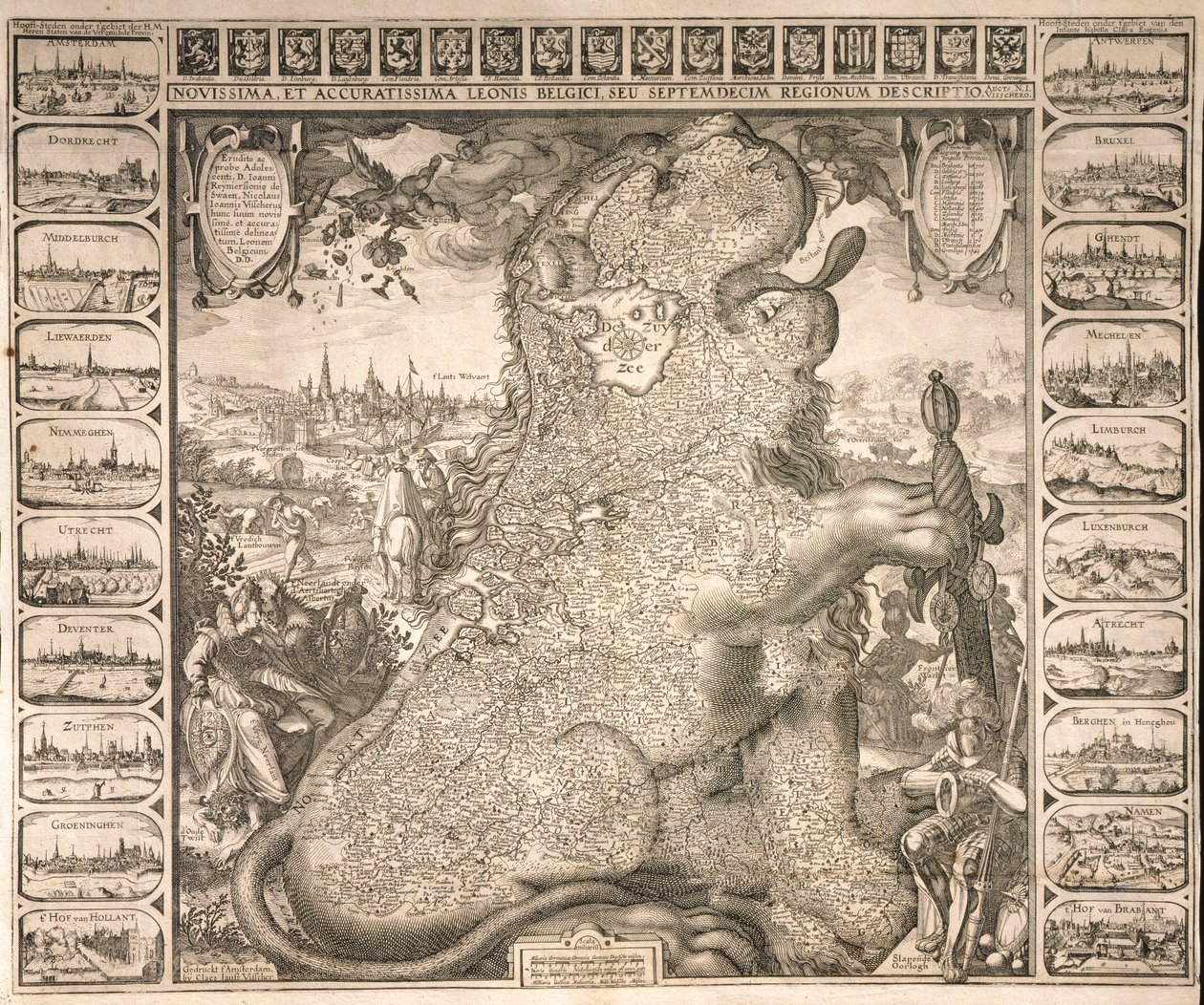 बेल्जियम के शेर के सत्रह क्षेत्र, c.1583 द्वारा जाँज विसेर का दावा