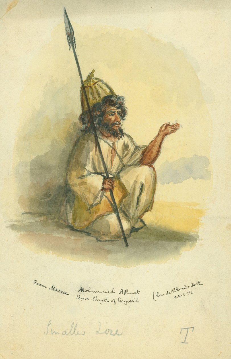 मक्का से मोहम्मद अहमत, 1872 (कागज पर wc und पेंसिल) द्वारा क्लाउड कॉनडर