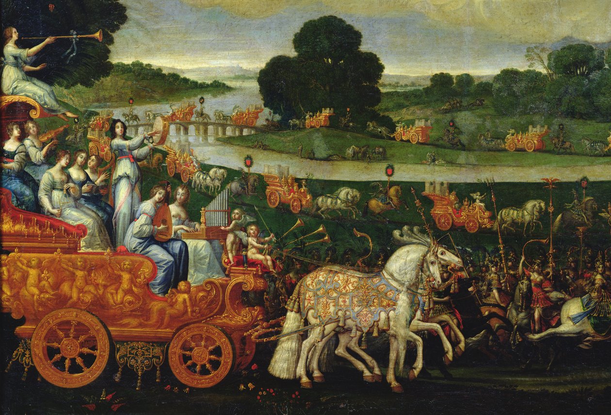 पृथ्वी, नौ मुस के साथ बाईं गाड़ी का विस्तार, c.1640-41 द्वारा क्लाउड डेरुएट